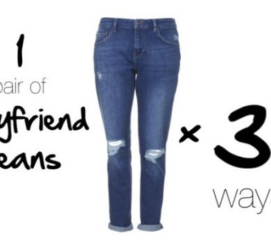 1 Pair of Boyfriend Jeans Styled 3 Ways
